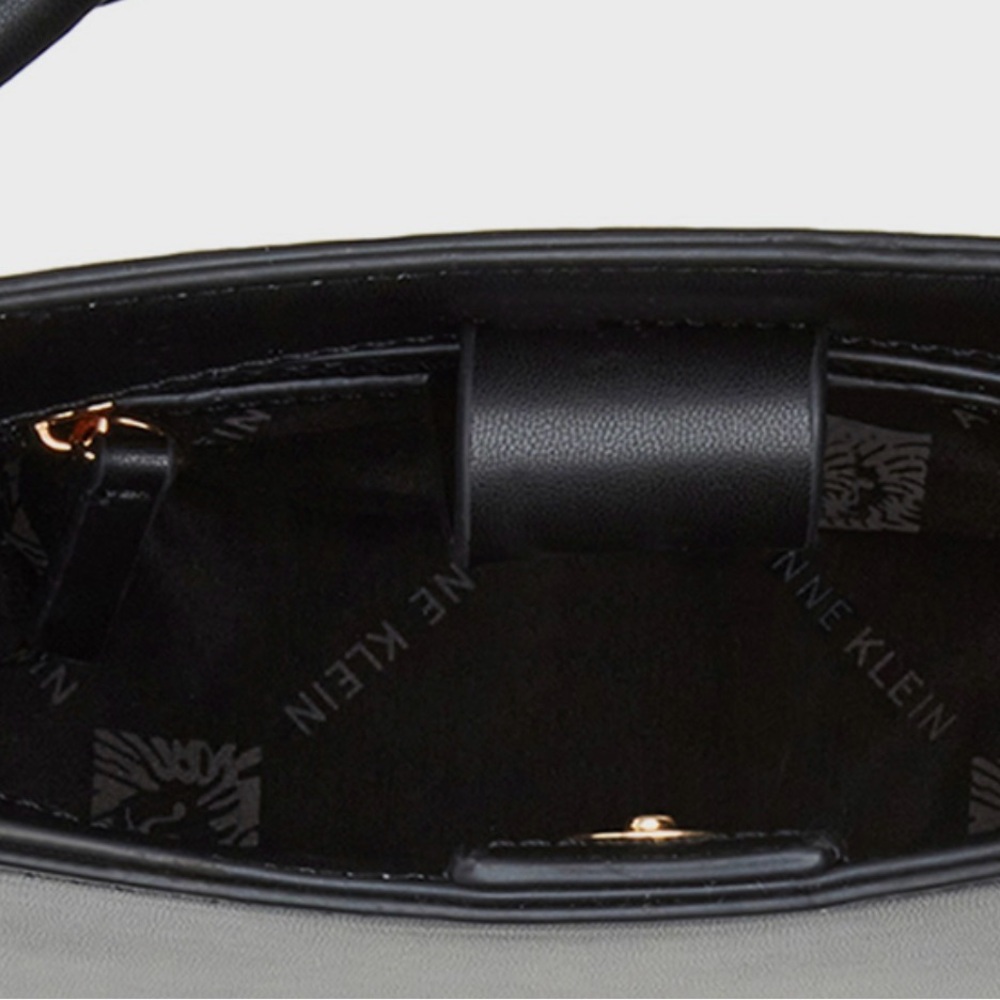 Women’s Anne Klein Logo Detail Twisted Strap Handheld Bag - Picture 5 of 9